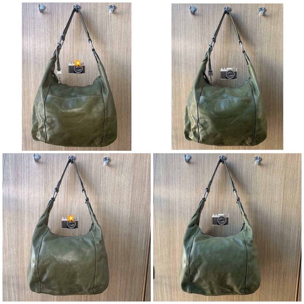 FOSSIL Olive Green Shoulder Bag Purse Leather
